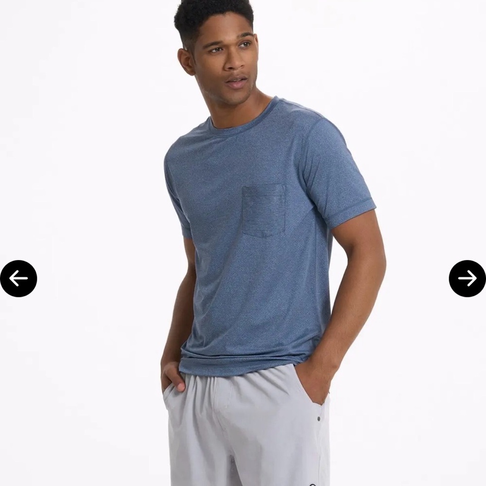Vuori Men’s Tradewind Performance Tee in Coastal Heather Size Small NWT